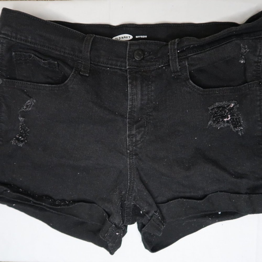 Old Navy black boyfriend shorts distressed